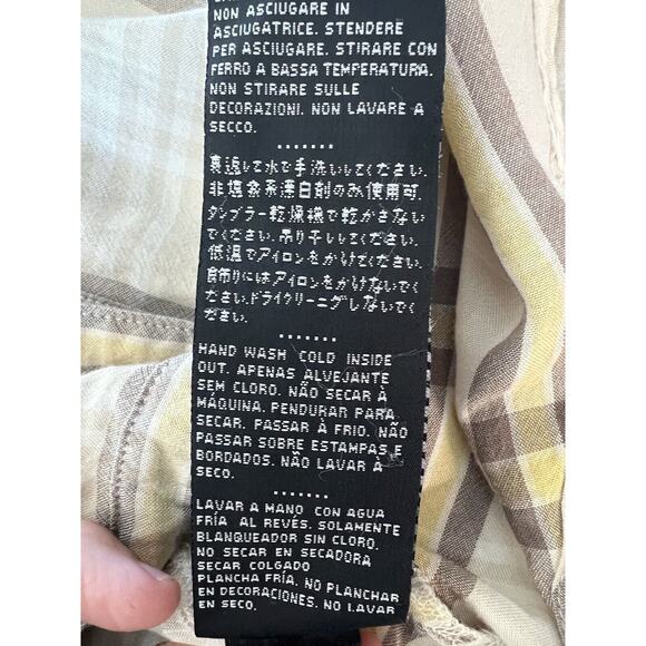 Harley Davidson Womens Snap Front Plaid Shirt Size Large Brown White Embellished - Picture 8 of 8